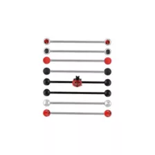 Multi-Pack Black and Red CZ Ladybug Silver-Tone Industrial Barbells 8 Pack - 14 Gauge at Spencer's