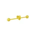 Fluted Heart Gold-Tone Industrial Barbell - 14 Gauge at Spencer's