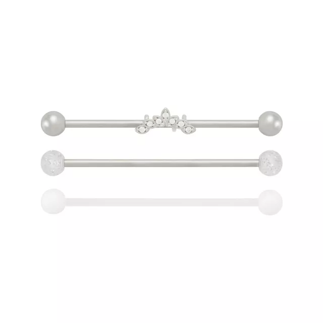 Multi-Pack Lotus Flower Industrial Barbells 3 Pack - 14 Gauge at Spencer's