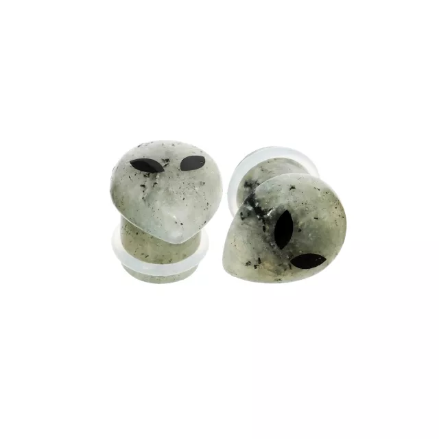 Alien Face Stone Plugs at Spencer's