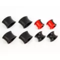 Multi-Pack Black and Red Teardrop Silicone Tunnels - 4 Pair at Spencer's