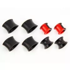 Multi-Pack Black and Red Teardrop Silicone Tunnels - 4 Pair at Spencer's