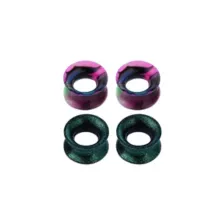 Multi-Pack Green Shimmer and Multi-Color Swirl Silicone Tunnels - 2 Pair at Spencer's