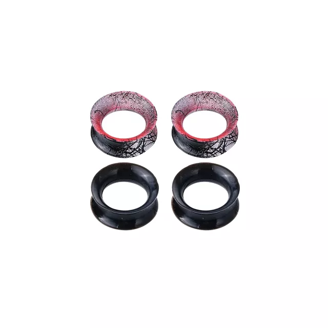Multi-Pack Black Red and White Splatter Tunnels - 2 Pair at Spencer's