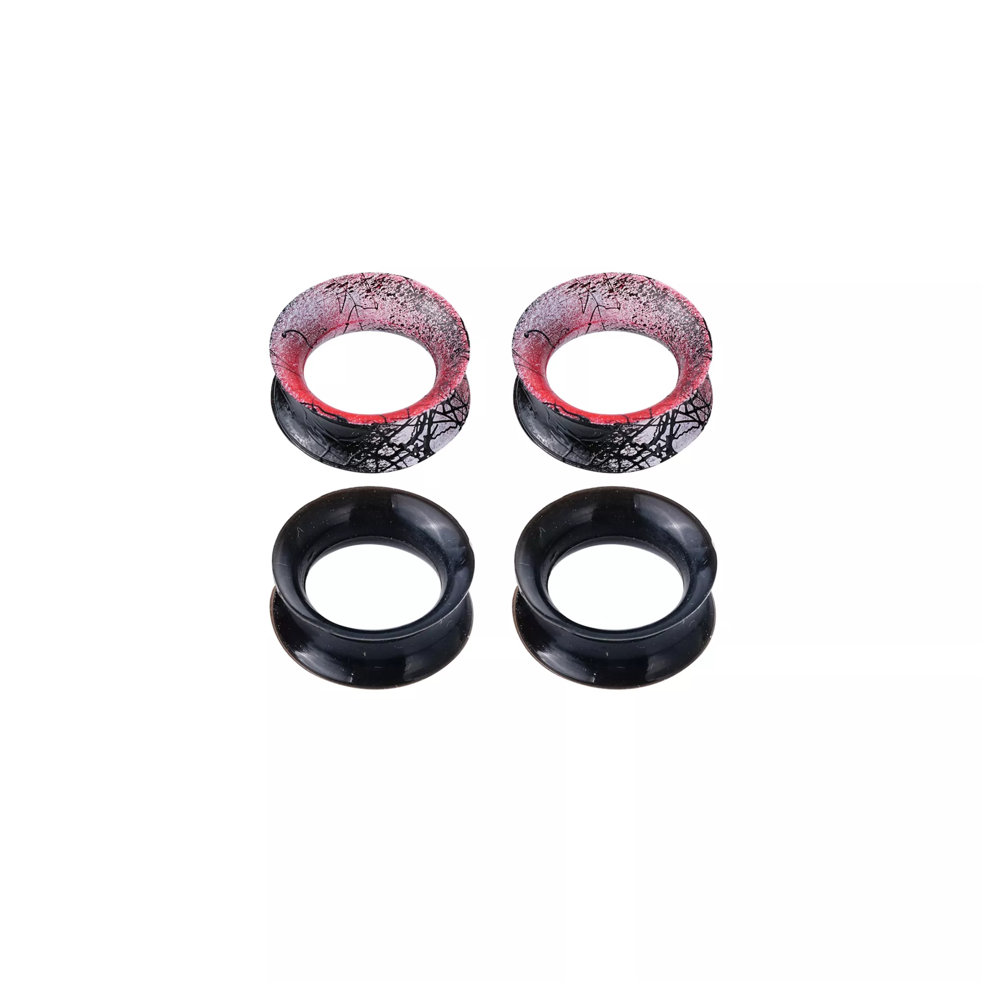 Multi-Pack Black Red and White Splatter Tunnels - 2 Pair