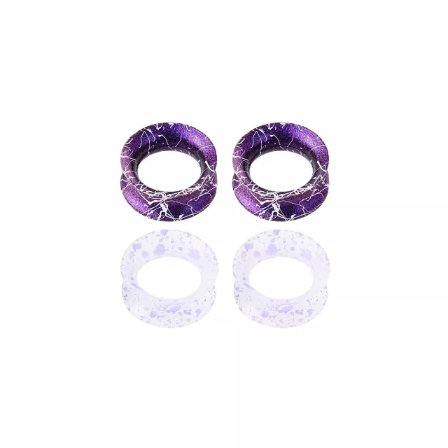 Multi-Pack Purple and White Splatter Tunnels - 2 Pair at Spencer's
