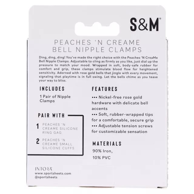 Sex & Mischief Peaches 'n CreaMe Bell Nipple Clamps