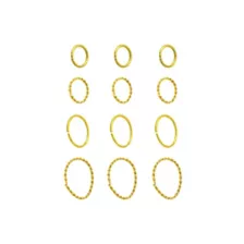 Multi-Pack Textured Gold-Tone Titanium Hoop Nose Rings 12 Pack - 20 Gauge at Spencer's