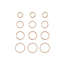 Multi-Pack Textured Rose Gold-Tone Titanium Hoop Nose Rings 12 Pack - 20 Gauge at Spencer's