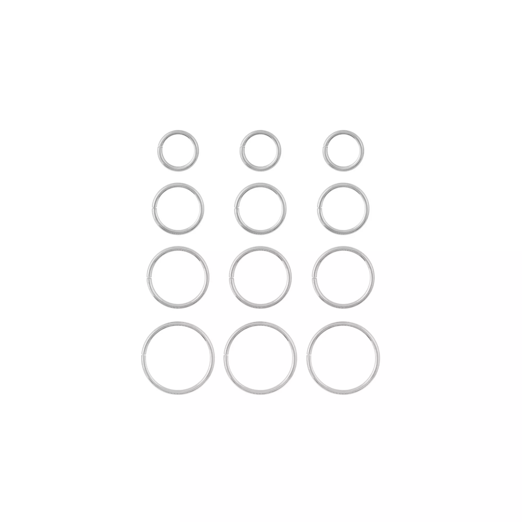 Multi-Pack Silver-Tone Titanium Hoop Nose Rings 12 Pack - 18 Gauge at Spencer's