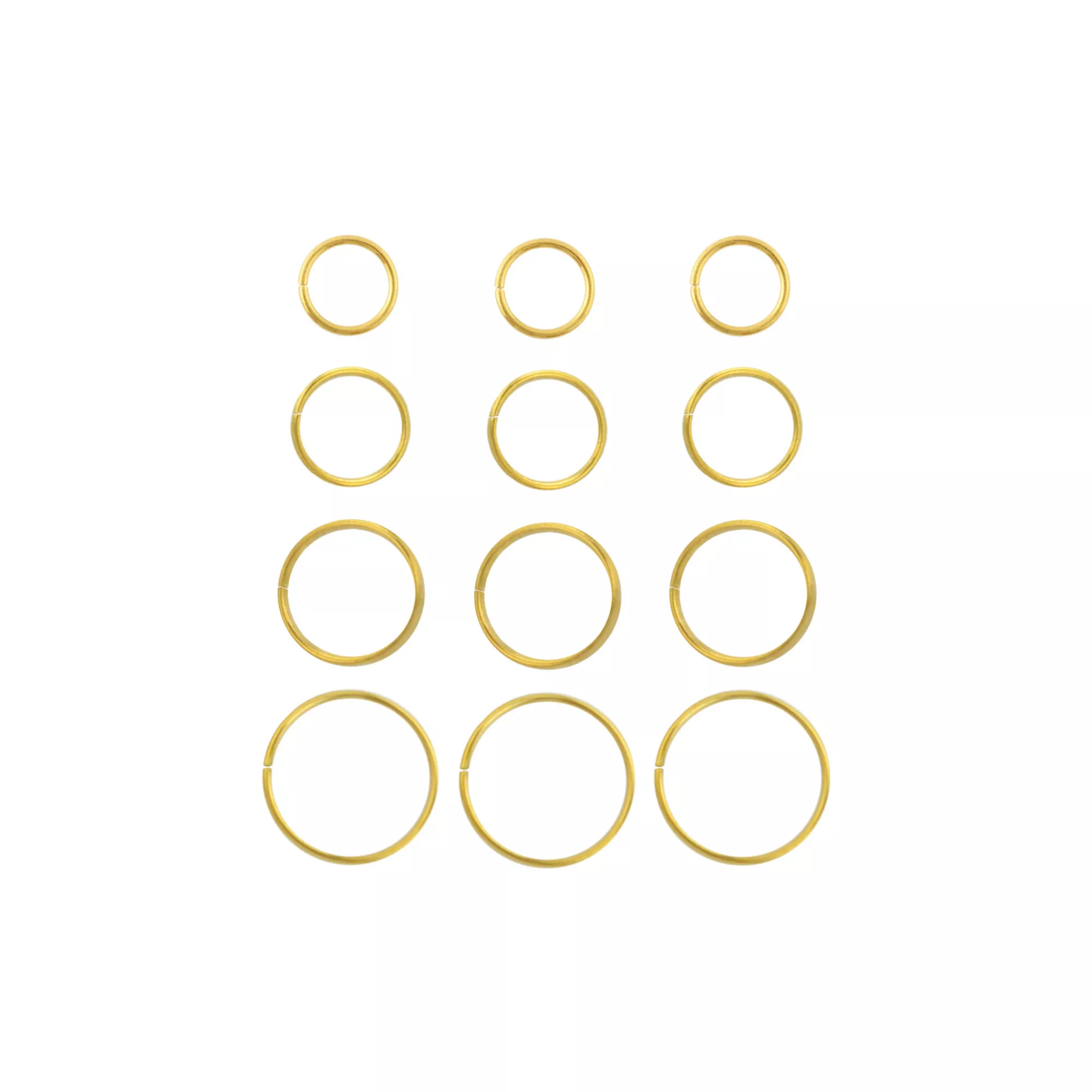 Multi-Pack Gold-Tone Titanium Hoop Nose Rings 12 Pack - 20 Gauge at Spencer's