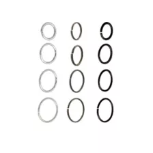 Multi-Pack Cool-Toned Mixed Metal Titanium Nose Hoops 12 Pack - 20 Gauge at Spencer's