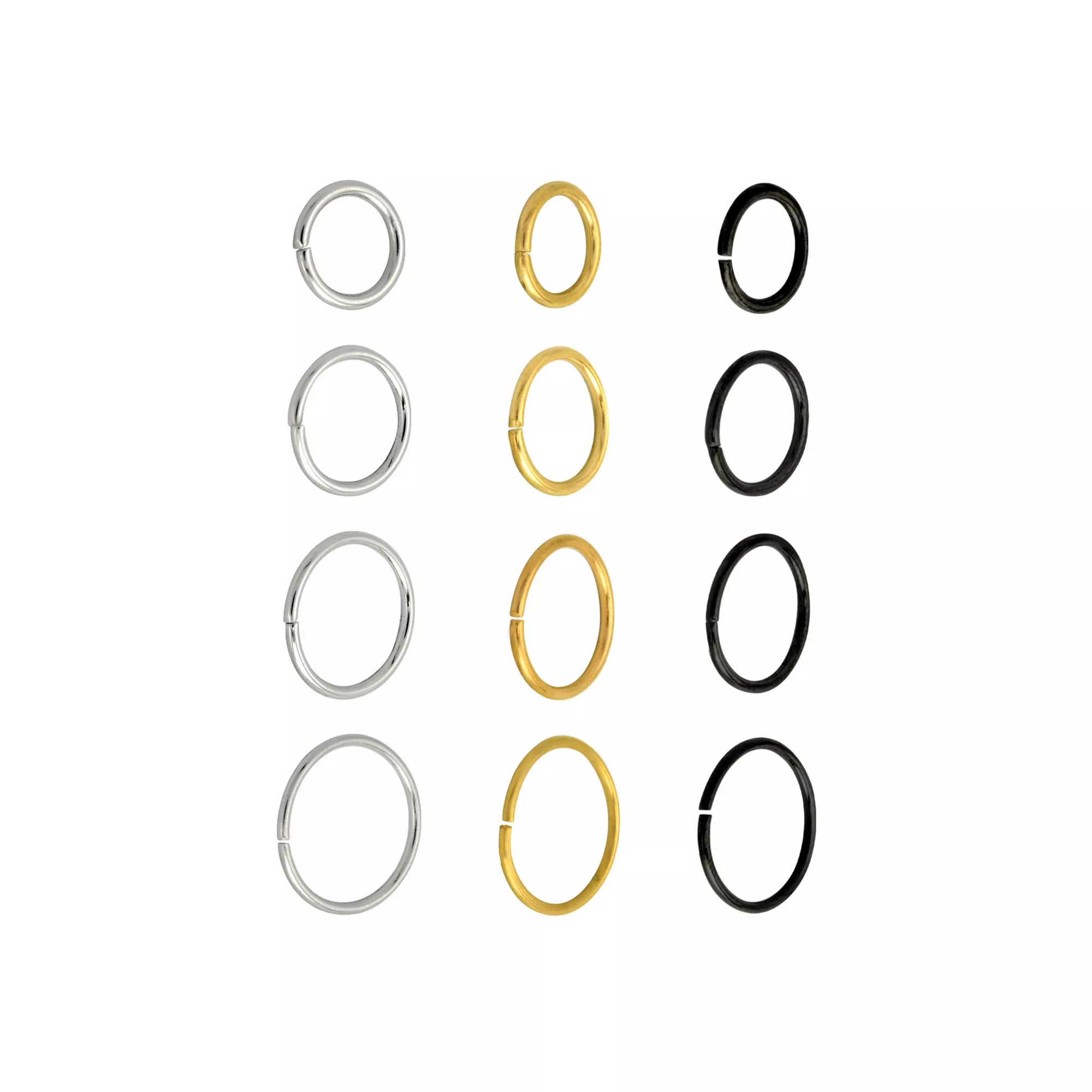 Multi-Pack Mixed Metal Titanium Nose Hoops 12 Pack - 18 Gauge at Spencer's