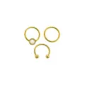 Multi-Pack Opal-Effect Round 14K Gold-Plated Septum Rings 3 Pack - 16 Gauge at Spencer's