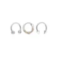 Multi-Pack Iridescent CZ Silver-Tone Titanium Septum Rings 3 Pack - 16 Gauge at Spencer's
