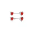 Red CZ Heart Silver-Tone Nipple Barbells - 14 Gauge at Spencer's