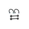 Multi-Pack Vitrail CZ Black Titanium Nipple Barbells and Horseshoe Rings 2 Pair - 14 Gauge at Spencer's