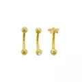Multi-Pack 14K Gold-Plated CZ Star Curved Barbells 3 Pack - 16 Gauge at Spencer's
