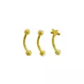 Multi-Pack 14K Gold-Plated CZ Star Curved Barbells 3 Pack - 16 Gauge at Spencer's