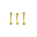 Multi-Pack CZ Star 14K Gold-Plated Curved Barbells 3 Pack - 16 Gauge at Spencer's