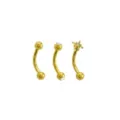 Multi-Pack CZ Star 14K Gold-Plated Curved Barbells 3 Pack - 16 Gauge at Spencer's