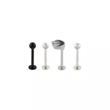 Multi-Pack CZ Black Moon Titanium Labret Lip Rings 4 Pack - 16 Gauge at Spencer's