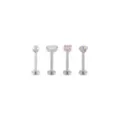 Multi-Pack Prong CZ Heart Titanium Labret Lip Rings 4 Pack - 16 Gauge at Spencer's