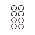 Multi-Pack Black and Purple Titanium Horseshoe Rings 8 Pack - 14 Gauge at Spencer's