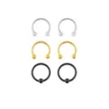 Multi-Pack Multi-Color Captive Rings and Horseshoe Rings 3 Pair - 16 Gauge at Spencer's