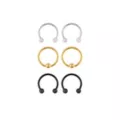Multi-Pack Multi-Color Horseshoe Rings and Captive Rings 3 Pair - 16 Gauge at Spencer's