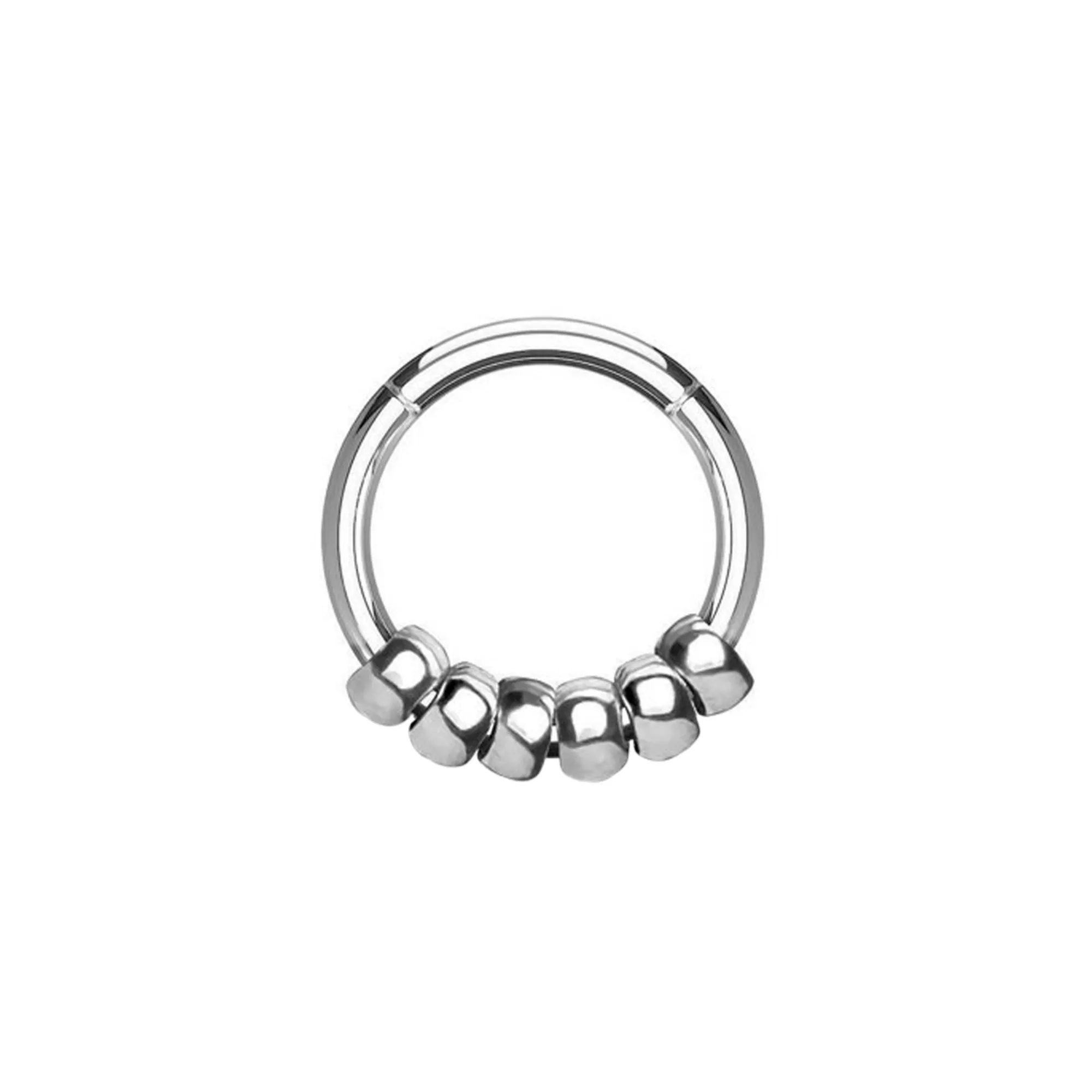 Titanium Segment Hoop Ring with Attached Rings - 16 Gauge at Spencer's