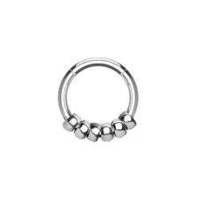 Titanium Segment Hoop Ring with Attached Rings - 16 Gauge at Spencer's