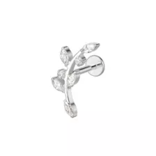 CZ Titanium Flatback Leaf Cartilage Earring - 16 Gauge at Spencer's
