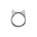 CZ Titanium Cat Ears Hinged Segment Hoop Ring - 16 Gauge at Spencer's