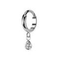 CZ Titanium Teardrop Dangle Hinged Segment Hoop Ring - 16 Gauge at Spencer's
