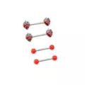 Multi-Pack Strawberry Nipple Barbells 2 Pairs - 14 Gauge at Spencer's