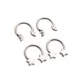 Multi-Pack Space Silver-Plated Titanium Horseshoe Rings 2 Pair - 16 Gauge at Spencer's