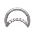 CZ Moon Titanium Hinged Hoop Ring - 16 Gauge at Spencer's