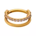 CZ Layered Gold-Plated Titanium Hinged Hoop Ring - 16 Gauge at Spencer's