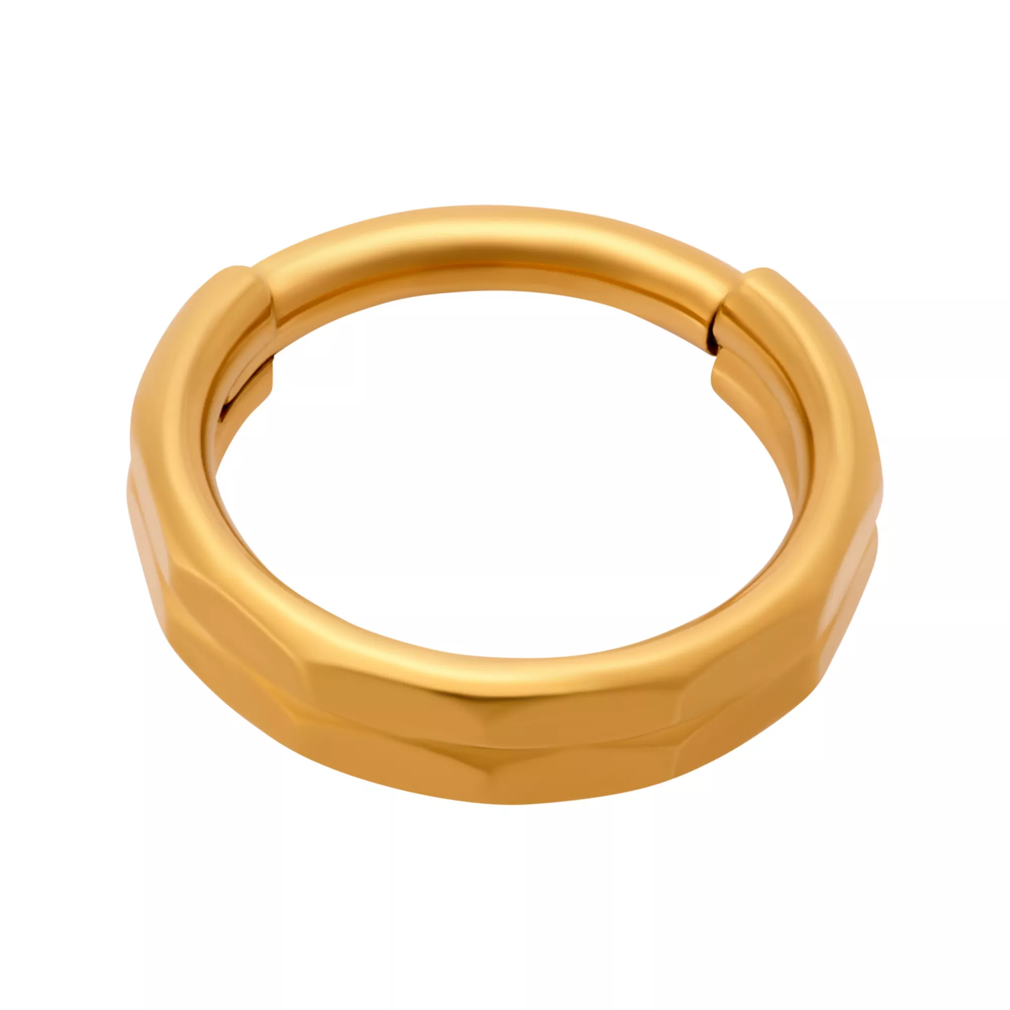 Stacked Bar Gold-Plated Titanium Hinged Hoop Ring - 16 Gauge at Spencer's