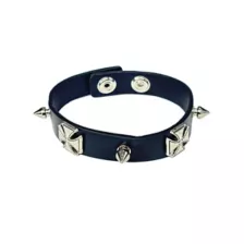 Black Cross and Spike Faux Leather Cuff Bracelet at Spencer's
