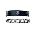 Multi-Pack Black Skull Silver-Tone Chain Bracelets - 2 Pack at Spencer's