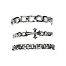 Multi-Pack Cross Chain Bracelets - 3 Pack at Spencer's