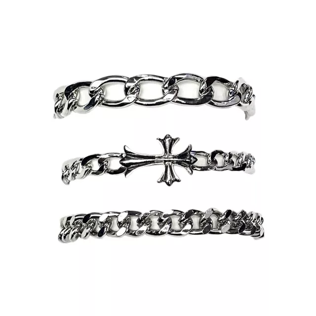 Multi-Pack Cross Chain Bracelets - 3 Pack at Spencer's
