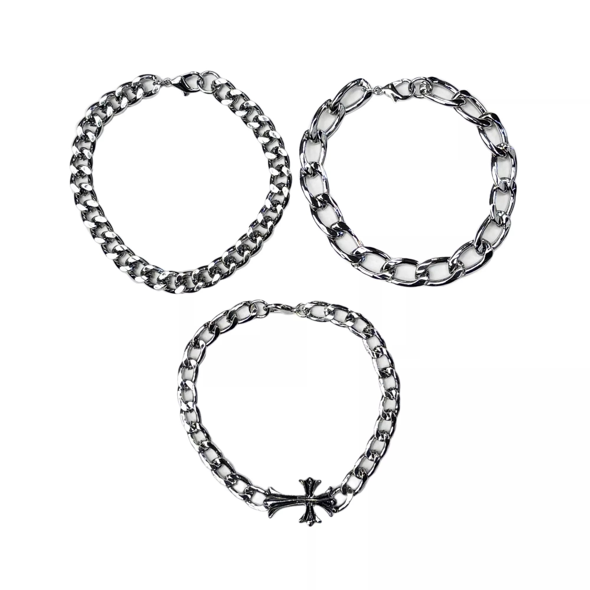 Multi-Pack Cross Chain Bracelets - 3 Pack