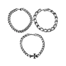 Multi-Pack Cross Chain Bracelets - 3 Pack at Spencer's
