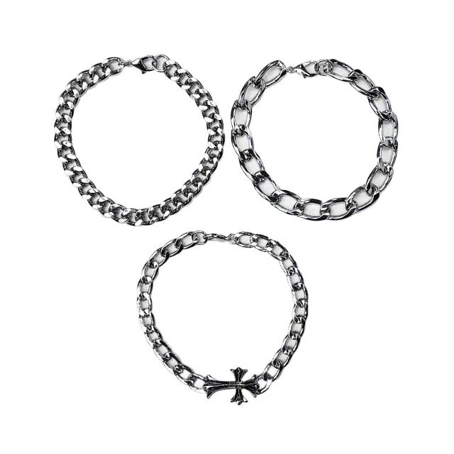 Multi-Pack Cross Chain Bracelets - 3 Pack at Spencer's