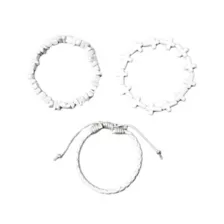 Multi-Pack White Beaded Cross Braided Cord Bracelets - 3 Pack at Spencer's