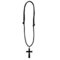 Black Cross Leather Necklace at Spencer's