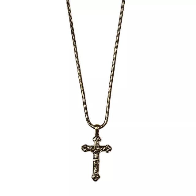 Gothic Cross Snake Chain Necklace at Spencer's
